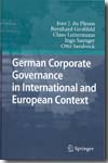 German corporate governance in international and european context