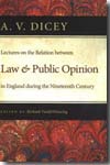 Lectures on the relation between Law and public opinion in England during the ninteenth century. 9780865977006