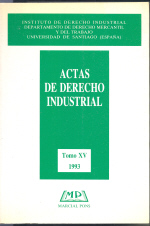 Actas de derecho industrial y derecho de autor.Tomo XV (1993). 9788472482265
