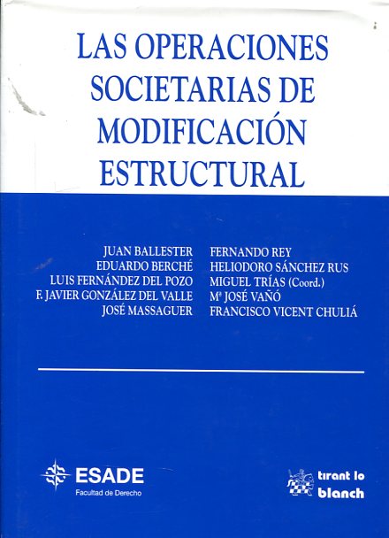 Las operaciones societarias de modificación estructural