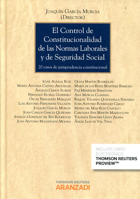 El control de constitucionalidad de las normas laborales y de Seguridad Social. 9788490984130