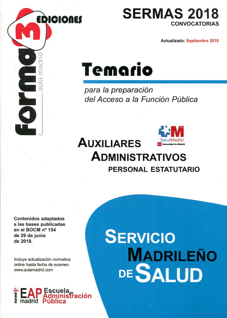 Temario Servicio Madrileño de Salud. 9788492771448