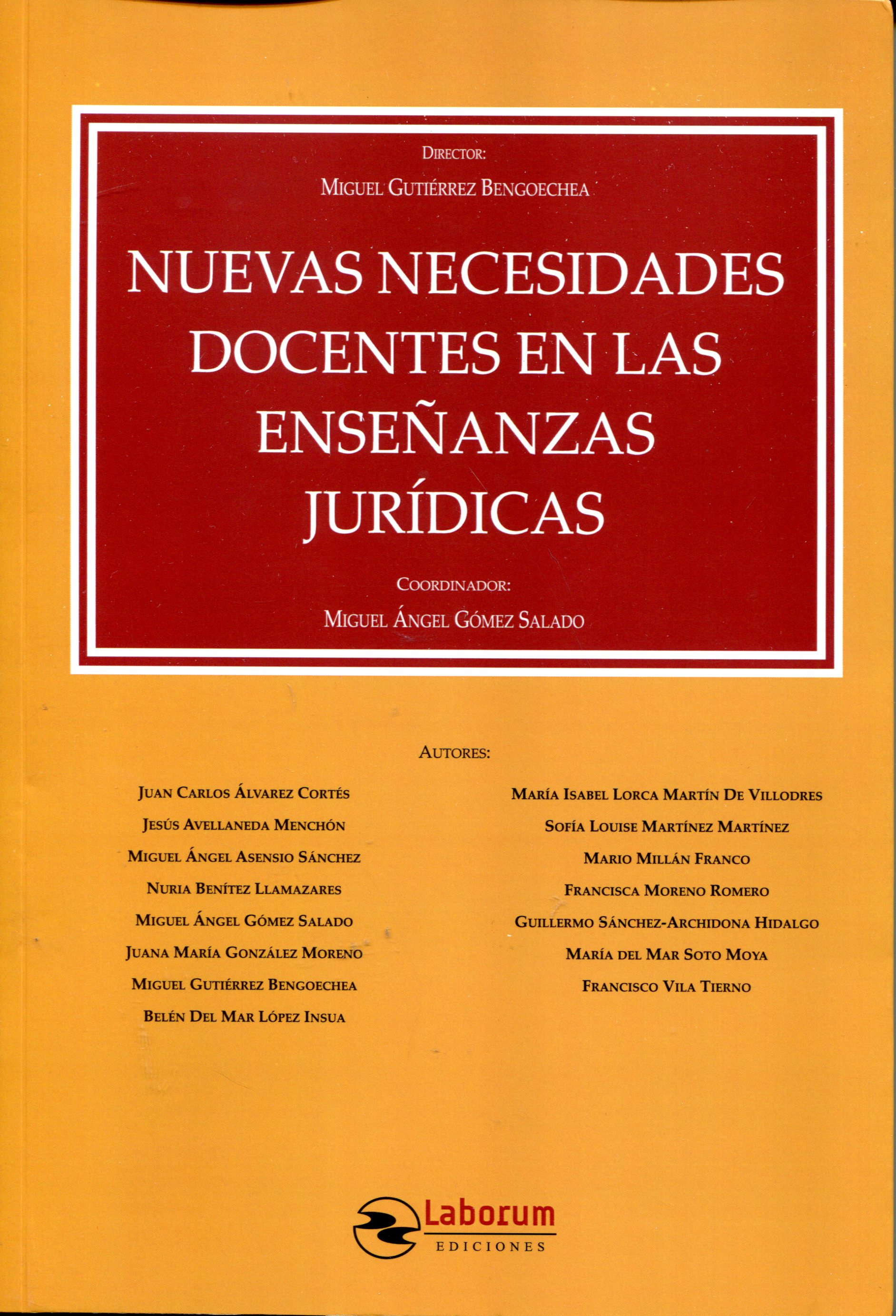 Nuevas necesidades docentes en las enseñanzas jurídicas. 9788417789244
