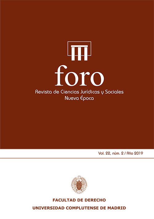 Foro. Revista de Ciencias Jurídicas y Sociales. Nueva Época; Vol. 22. Núm 2 / 2019