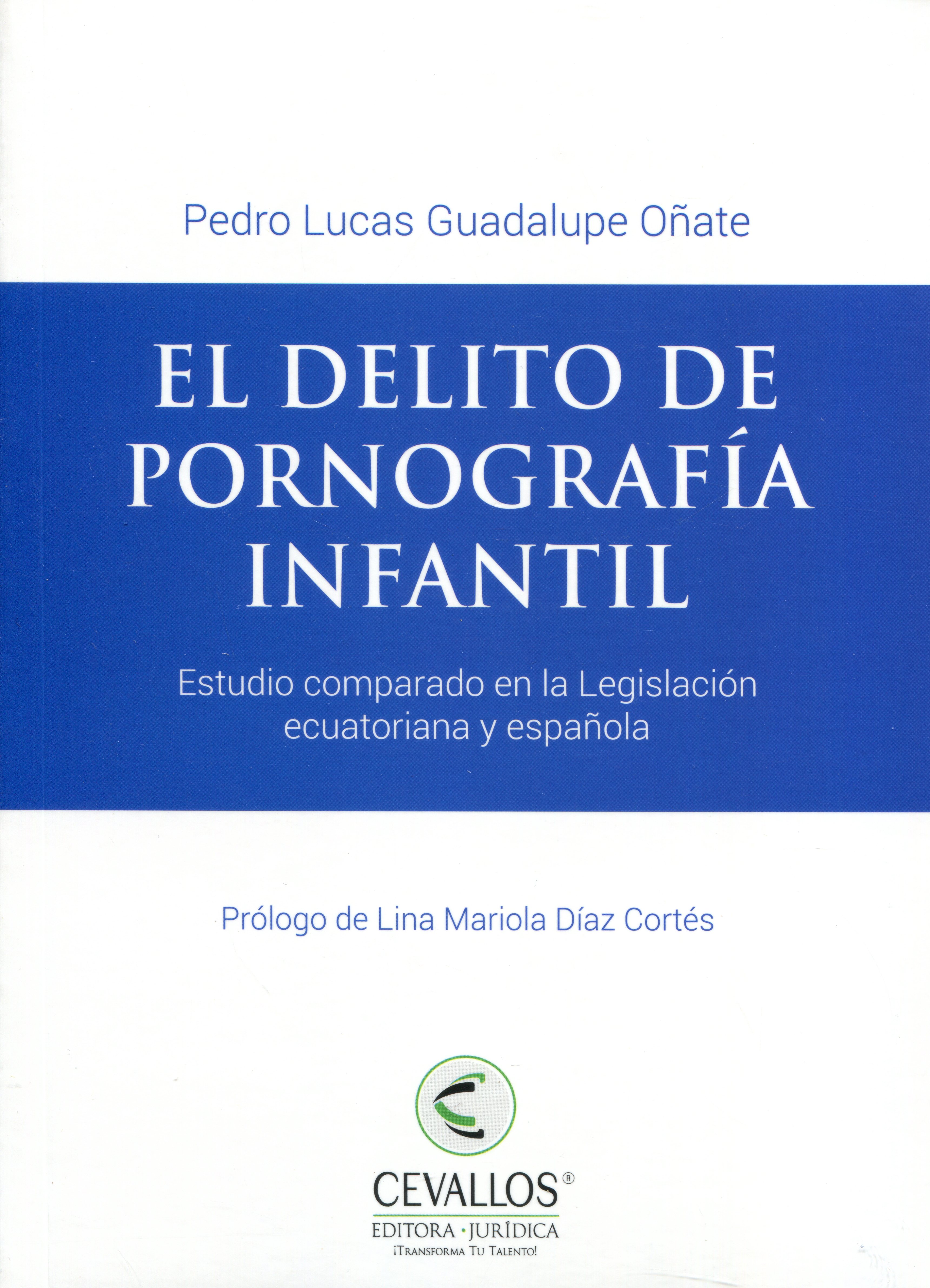 Libro El delito de pornografía infantil Guadalupe Oñate Pedro Lucas
