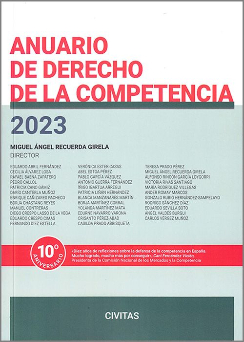Anuario de Derecho de la Competencia 2023. 9788411622271