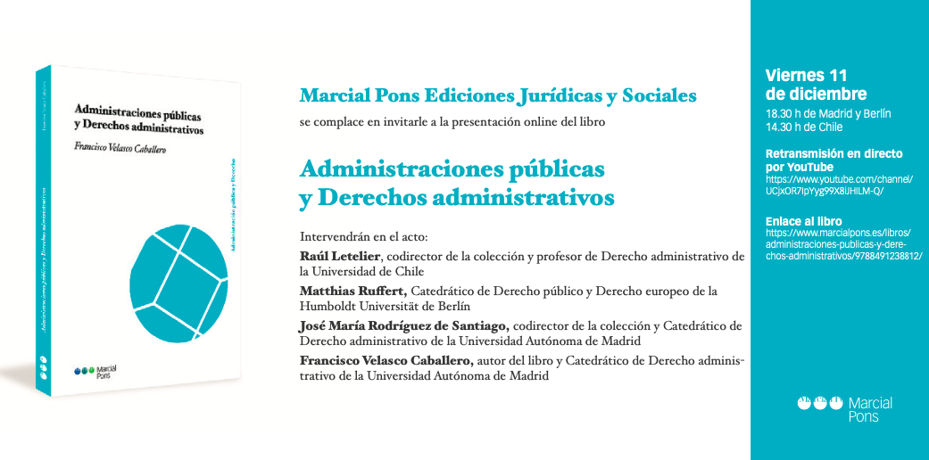 Presentación online del libro Administraciones públicas y Derechos administrativos. 432