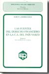 Las fuentes de Derecho financiero en la C.A. del País Vasco