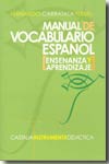 Manual de vocabulario español. 9788497401715