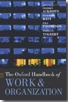 The Oxford handbook of work and organization. 9780199299249