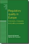 Regulatory quality in Europe. 9780719074042