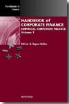 Handbook of corporate finance
