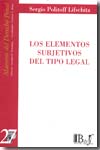 Los elementos subjetivos del tipo legal. 9789974578982