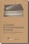 La calidad de las universidades en España. 9788488123749