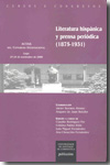 Literatura hispánica y prensa periódica (1875-1931). 9788498871432