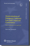 Modernization of european company Law and corporate governance. 9789041125927