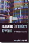 Managing the modern Law firm. 9780199589647