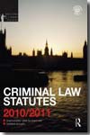 Criminal Law statutes 2010-2011. 9780415582384