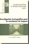 Investigación lexicográfica para la enseñanza de lenguas. 9788497472982