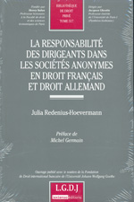 La responsabilité des dirigeants dans les sociétés anonymes en Droit français et Droit allemand. 9782275035659