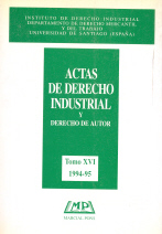 Actas de derecho industrial y derecho de autor. Tomo XVI (1994-1995)