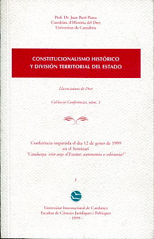 Constitucionalismo historico y division territorial del Estado. 9788460095385