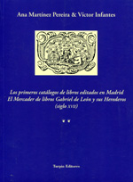Los primeros catálogos de libros editados en Madrid. 9788493771683