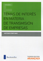 Temas de interés en materia de transmisión de empresas. 9788490597590