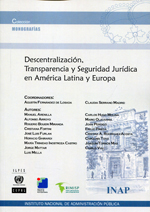 Descentralización, transparencia y seguridad jurídica en América Latina y Europa. 9788470889820