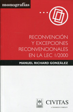 Reconvención y excepciones reconvencionales en la LEC 1/2000. 9788447017829