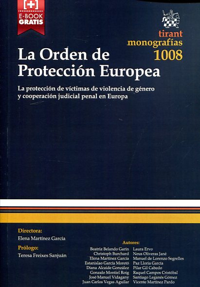 La orden de protección europea. 9788490867136