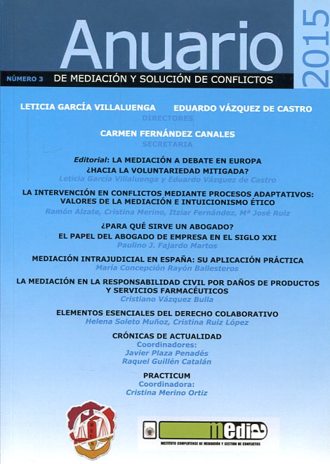 Anuario de mediación y solución de conflictos 2015. 100995414