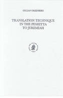 Translation technique in the Peshitta to Jeremiah. 9789004119802