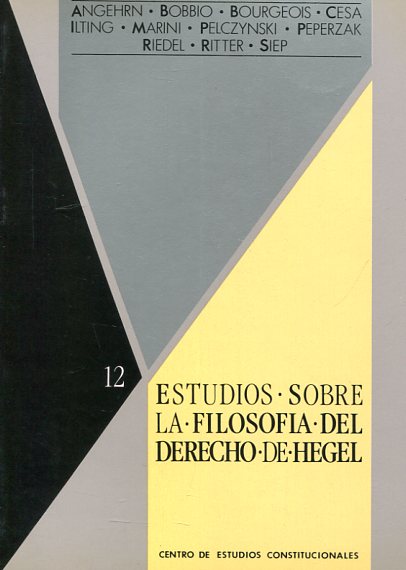 Estudios sobre la Filosofía del Derecho de Hegel. 9788425908279
