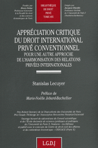 Appréciation critique du Droit international privé conventionnel. 9782275033112