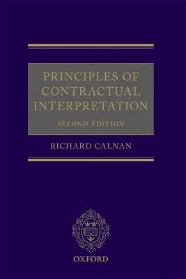 Principles of contractual interpretation. 9780198792314
