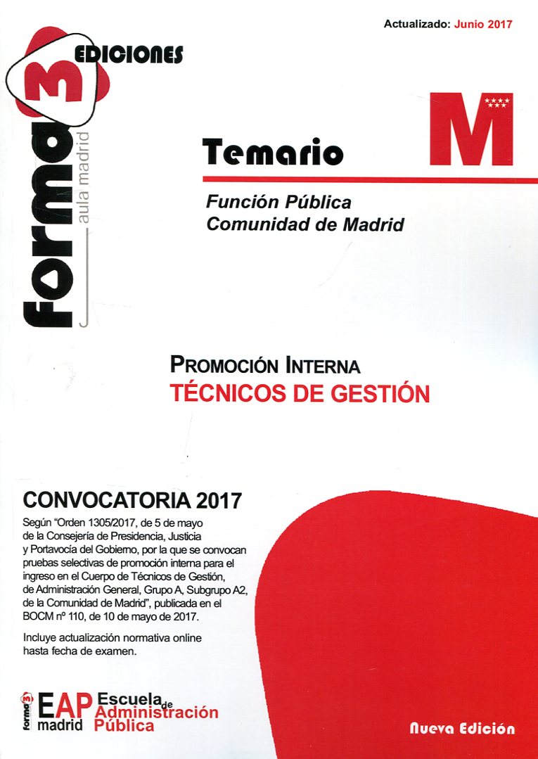 Temario función pública Comunidad de Madrid. 9788492771400