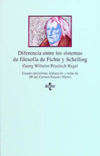Diferencia entre los sistemas de filosofía de Fichte y Schelling. 9788430918379