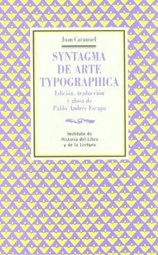 Syntagma de arte typographica. 9788493350413