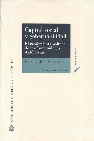 Capital social y gobernabilidad. 9788425914355