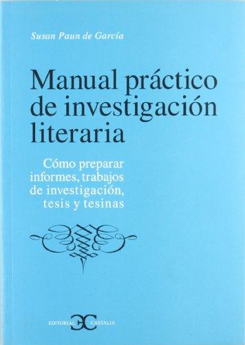 Manual de investigación literaria. 9788497400930