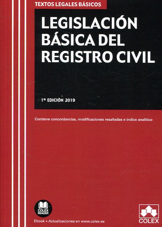 Legislación básica del Registro CIvil. 9788417618094