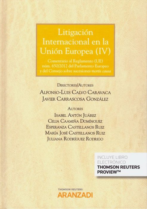 Litigación internacional en la Unión Europea (IV). 9788413092607