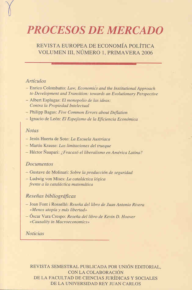 Procesos de mercado. Revista Europea de Economía Política, Volumen XV, Nº 2, año 2018. 101035051