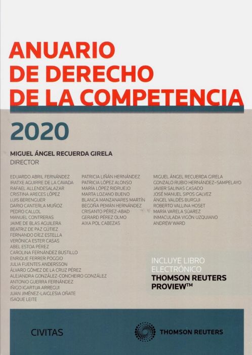 Anuario de Derecho de la Competencia 2020. 9788413460871