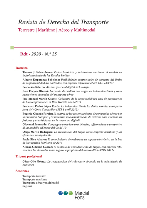 Revista de Derecho del Transporte, Nº25, año 2020. 101054188