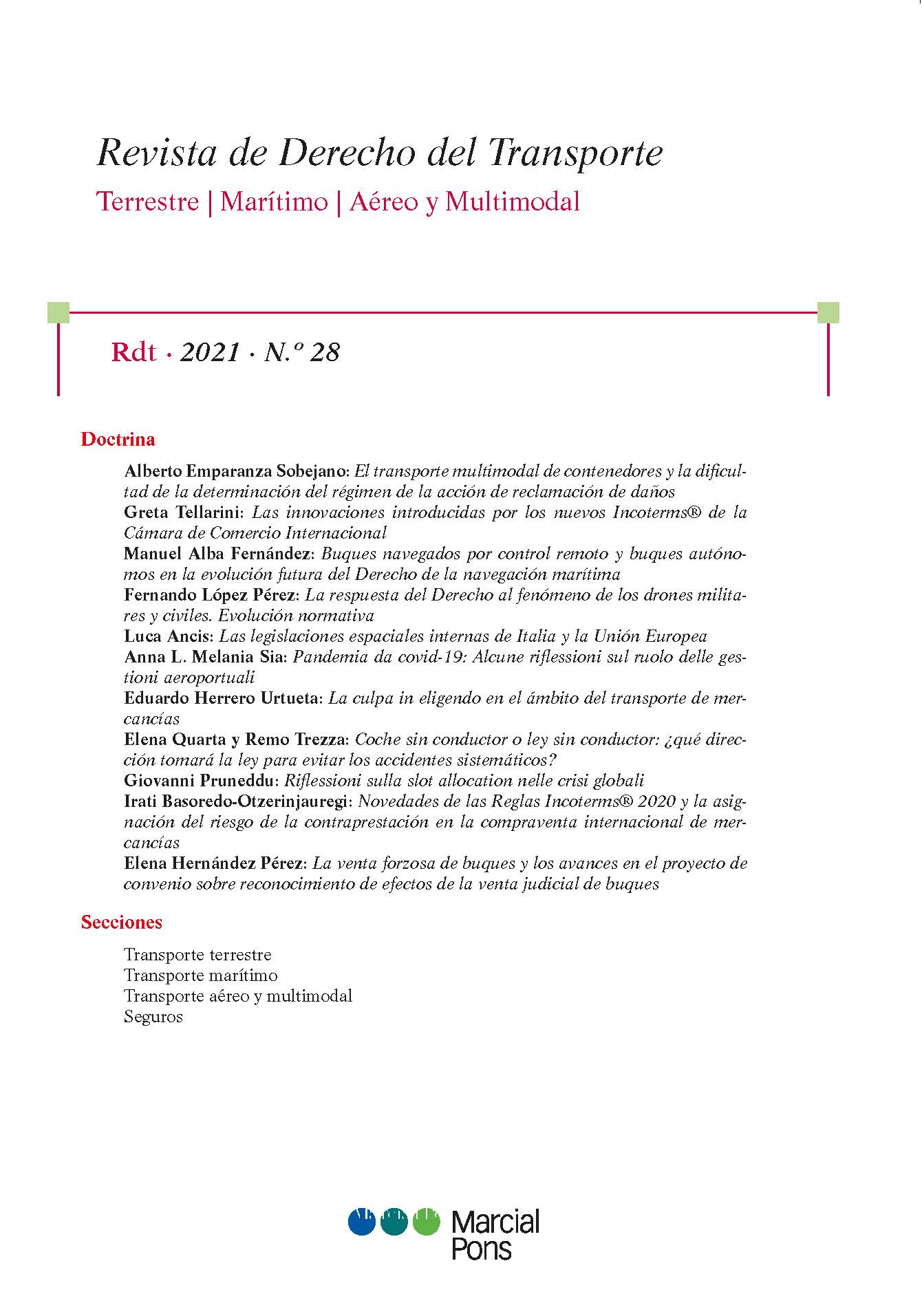 Revista de Derecho del Transporte, Nº28, año 2021. 101074900