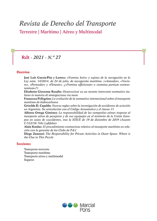 Revista de Derecho del Transporte, Nº27, año 2021. 101068678