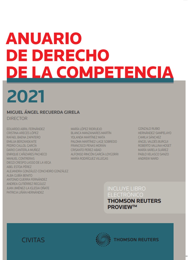 Anuario de Derecho de la competencia 2021. 9788413906485