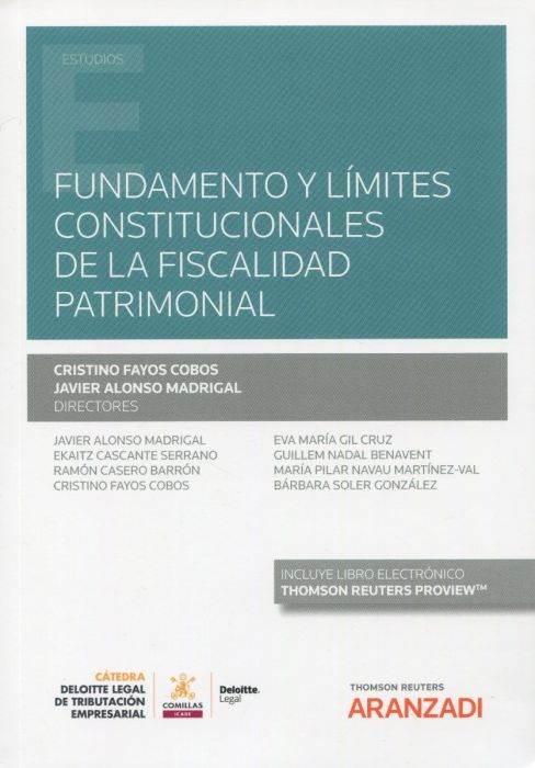 Fundamento y límites constitucionales de la fiscalidad patrimonial. 9788413917870
